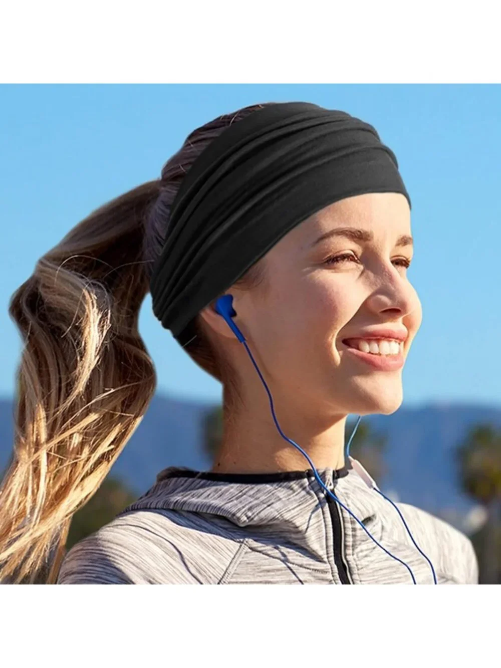 10 PCS Wide Hair Wraps for Women - Extra Stretch Turban Headbands for Sports